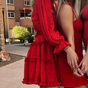 Ruffled Red Dress